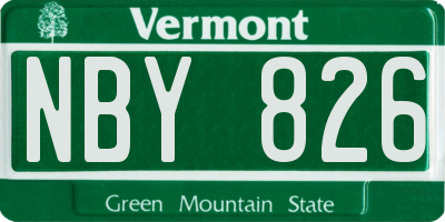 VT license plate NBY826