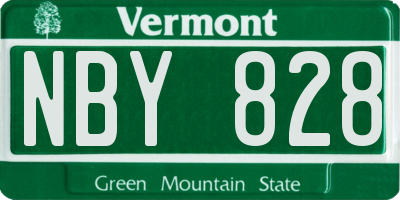 VT license plate NBY828