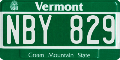 VT license plate NBY829