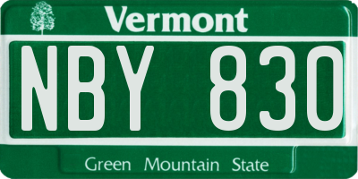 VT license plate NBY830