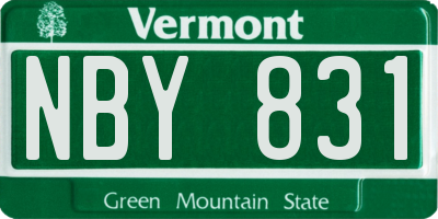 VT license plate NBY831