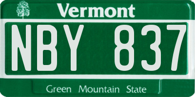 VT license plate NBY837