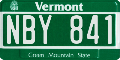 VT license plate NBY841