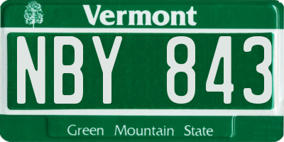 VT license plate NBY843