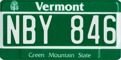 VT license plate NBY846