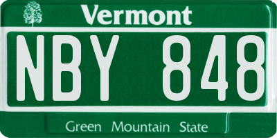 VT license plate NBY848