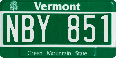 VT license plate NBY851