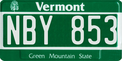 VT license plate NBY853
