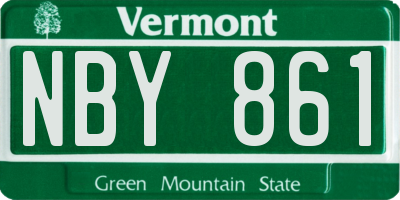 VT license plate NBY861