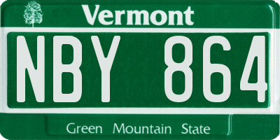 VT license plate NBY864