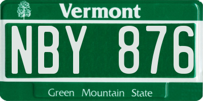 VT license plate NBY876