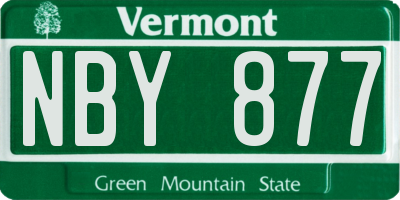 VT license plate NBY877