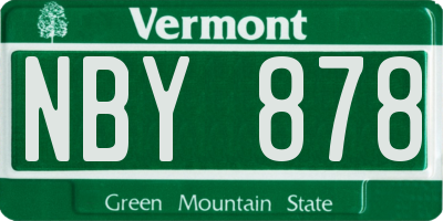 VT license plate NBY878