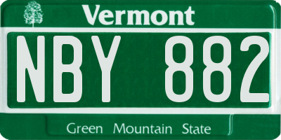 VT license plate NBY882