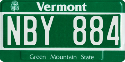 VT license plate NBY884