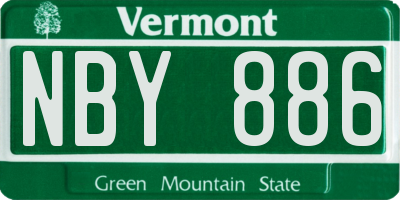 VT license plate NBY886