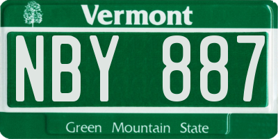 VT license plate NBY887