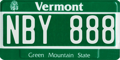 VT license plate NBY888