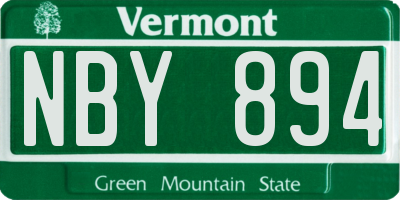 VT license plate NBY894