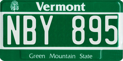VT license plate NBY895