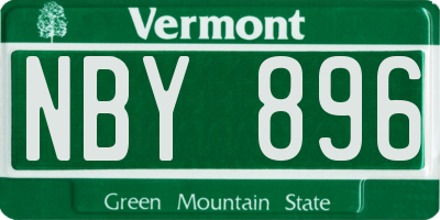 VT license plate NBY896