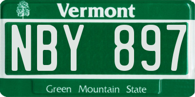 VT license plate NBY897