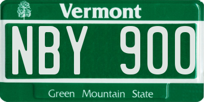 VT license plate NBY900