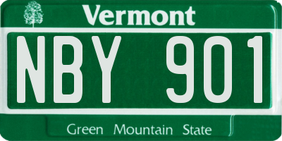 VT license plate NBY901