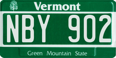 VT license plate NBY902