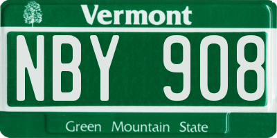 VT license plate NBY908