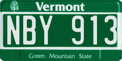 VT license plate NBY913