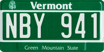 VT license plate NBY941