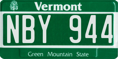VT license plate NBY944