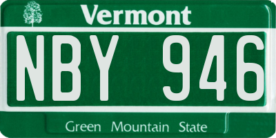 VT license plate NBY946