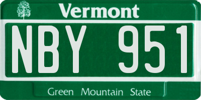 VT license plate NBY951
