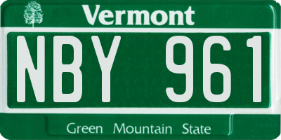 VT license plate NBY961