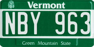 VT license plate NBY963