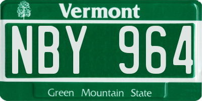 VT license plate NBY964