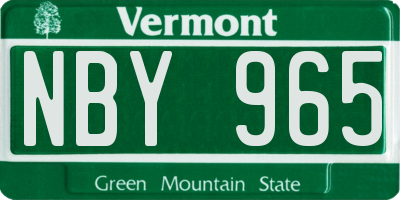 VT license plate NBY965