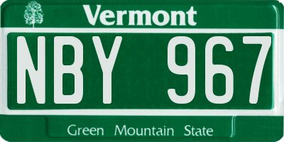 VT license plate NBY967
