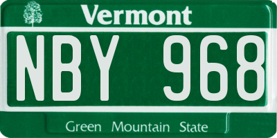 VT license plate NBY968
