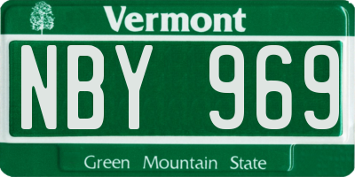 VT license plate NBY969