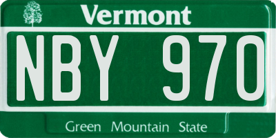 VT license plate NBY970