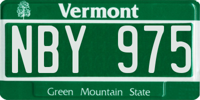 VT license plate NBY975