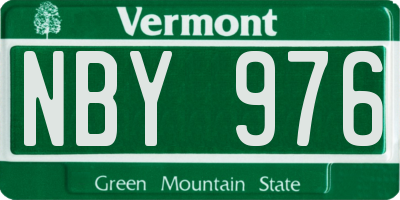 VT license plate NBY976