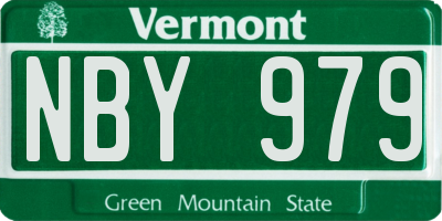 VT license plate NBY979