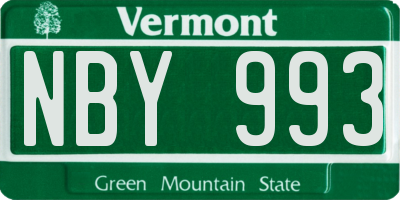 VT license plate NBY993