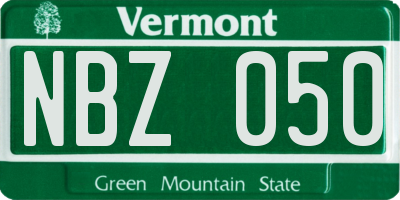 VT license plate NBZ050