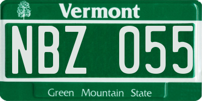 VT license plate NBZ055