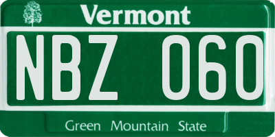 VT license plate NBZ060